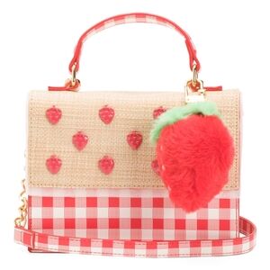 NEW Betsey Johnson Gingham Strawberry Handbag